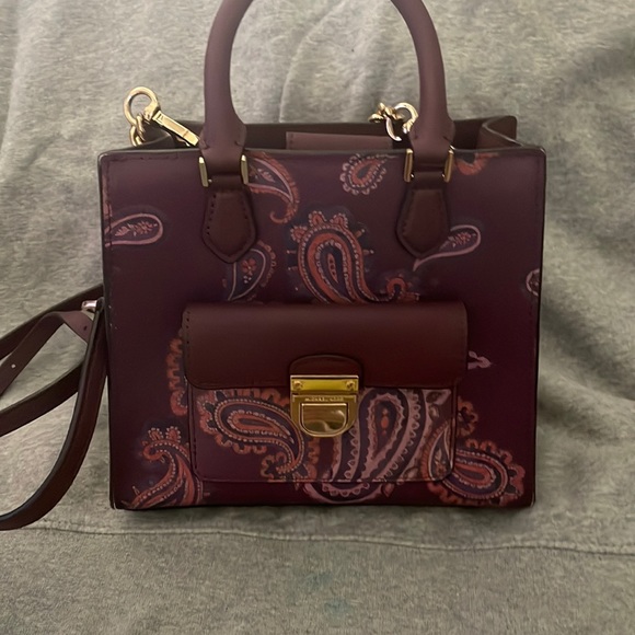 Michael Kors Bags Michael Kors Mini Plum Purple Bridgette Paisley